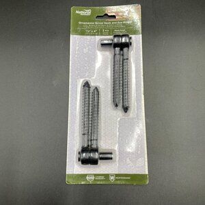 National Hardware Ornamental Screw Hook and Hinges 1/2" x 4" Black New